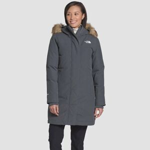 The North Face Arctic Insulated Parka in Vanadis Gray with Faux Fur Trim